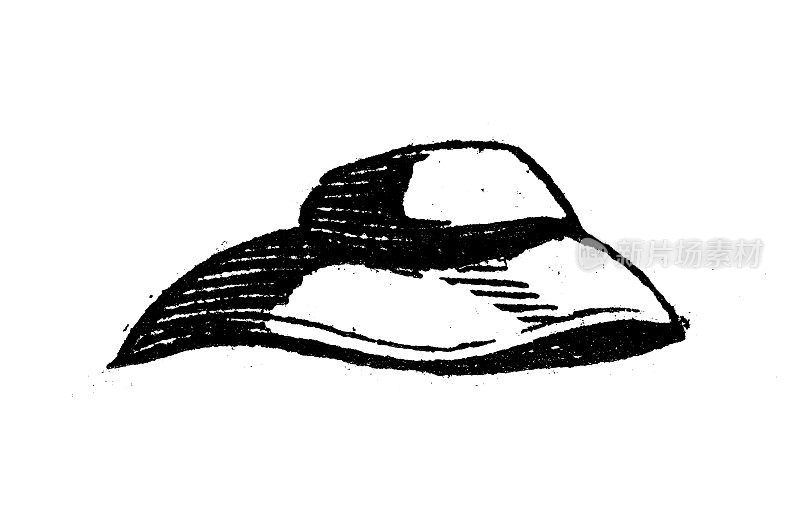 Antique engraving illustration: pétase hat